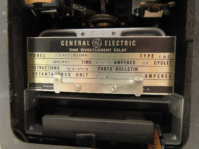 General Electric 12IAC51B104A Overcurrent Time Delay Relay 4-16 Amp Type IA C