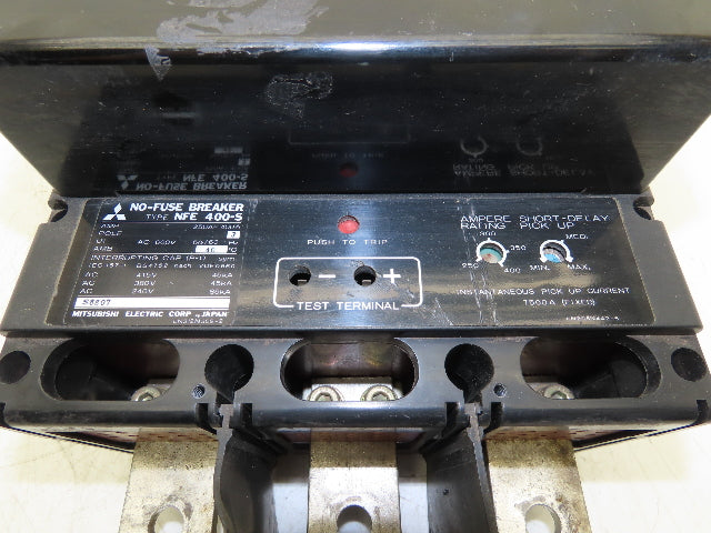 Mitsubishi Electric NFE 400S No Fuse Breaker 400A 3 Pole 600V W/120V Shunt Trip