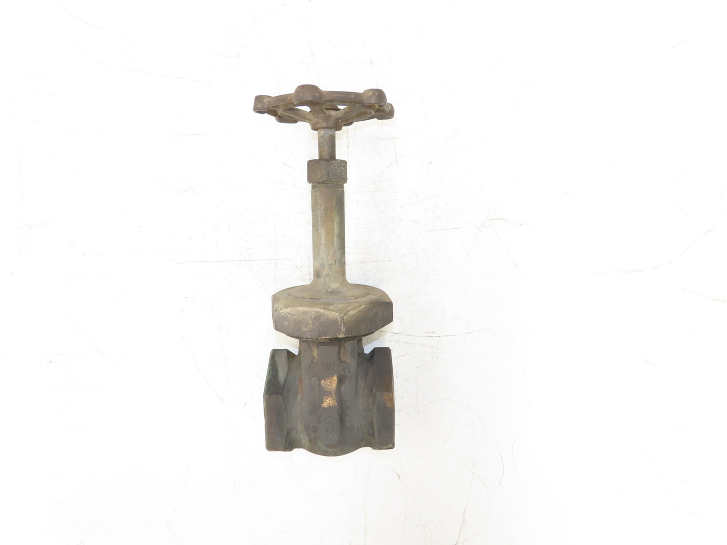 Powell White Fig 377 Bronze Gate Valve 3" NPT Threaded Rising Stem 300 WSP