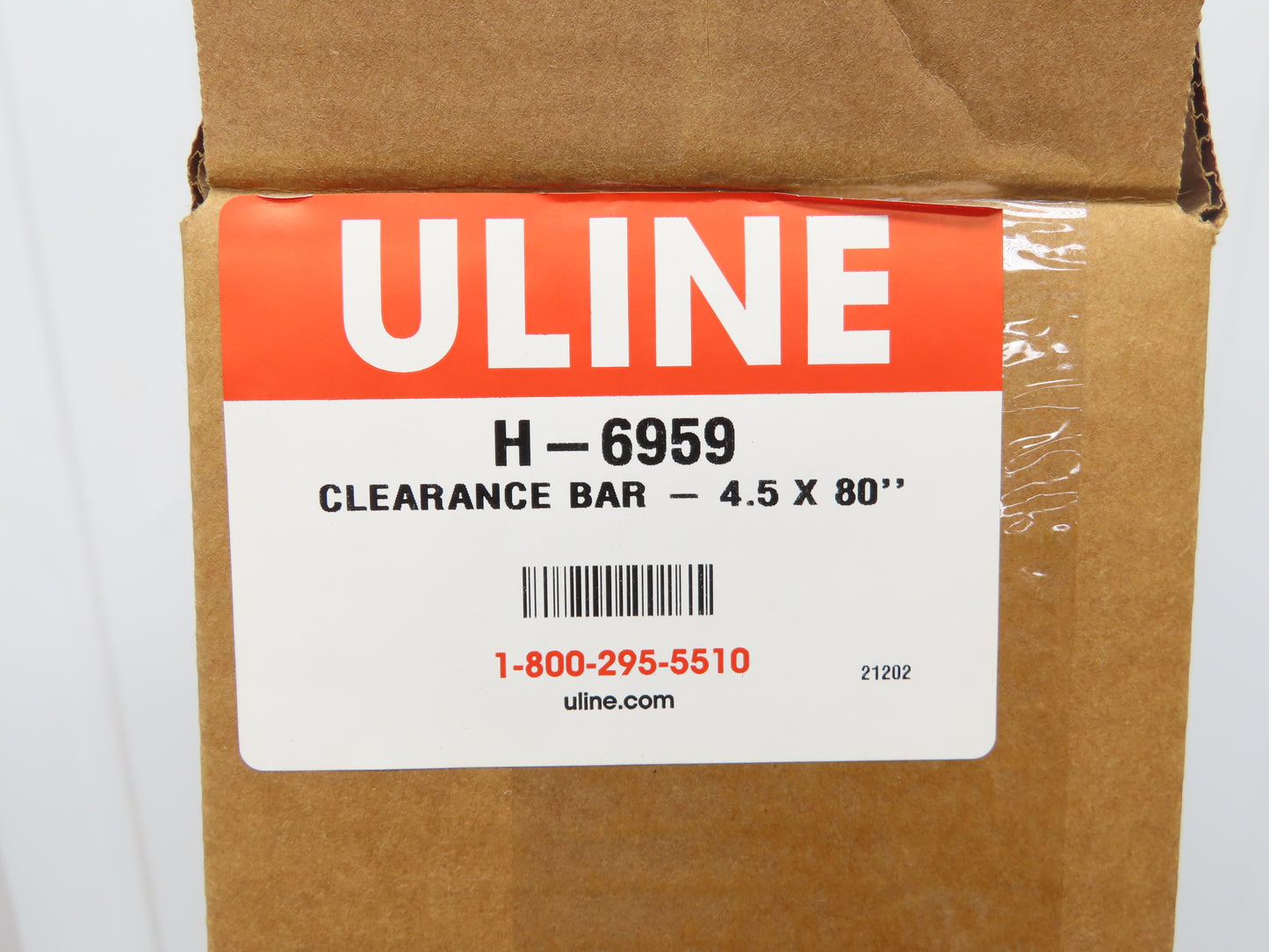 Uline H-6959 Height Clearance Bar 4-1/2 x 80" Hanging Safety Bar Plastic