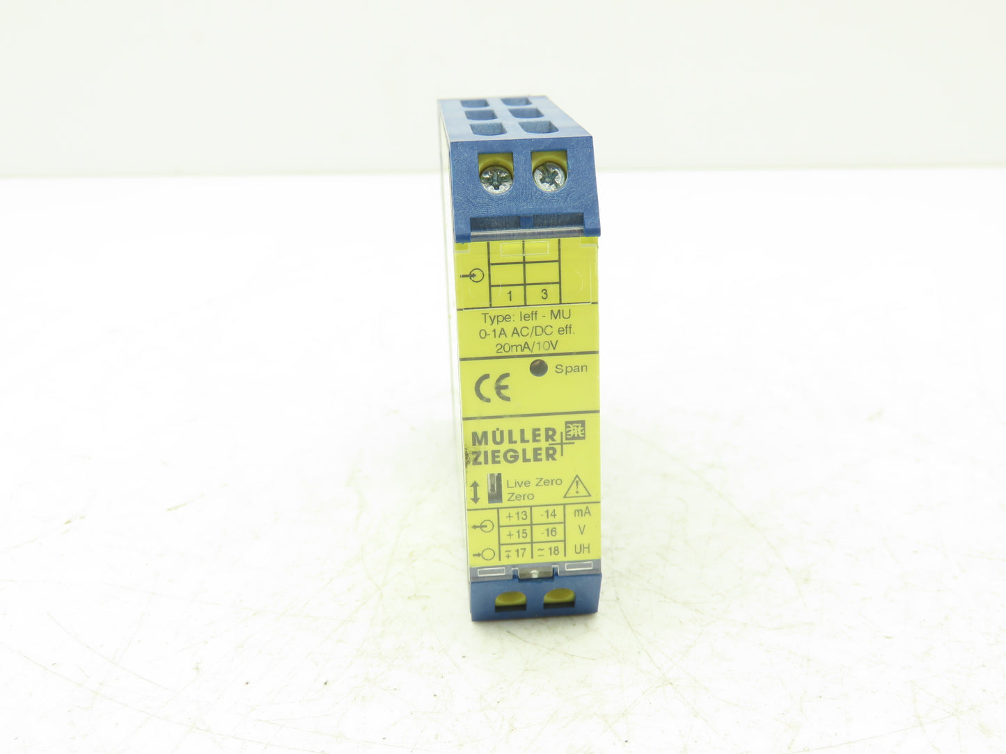 Muller Ziegler 902G Measuring Transducer IEFF-MU 0-1A AC/DC eff 20mA/10V