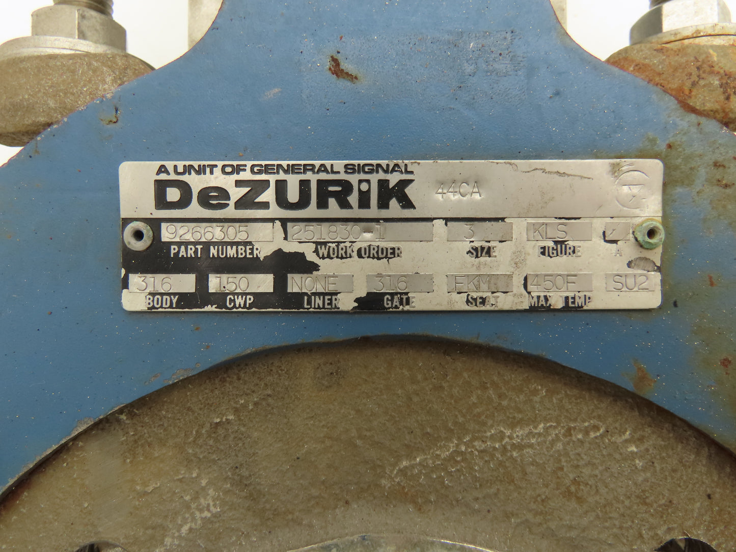 DeZurik Fig. KLS 3" Stainless Knife Gate Valve Lug Style Rising Stem Metal Seat