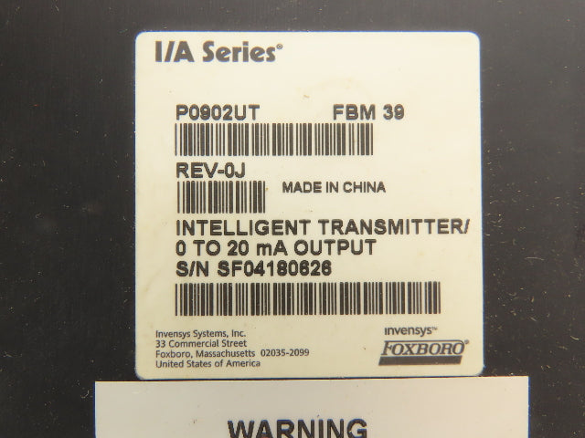 Foxboro P0902UT FBM 39 Intelligent Transmitter Module 120VAC Rev 0J I/O