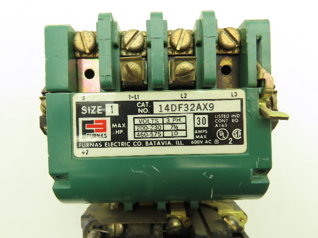 Furnas 14DF32AX9 NEMA Size 1 Motor Starter 30A 575VAC 10Hp