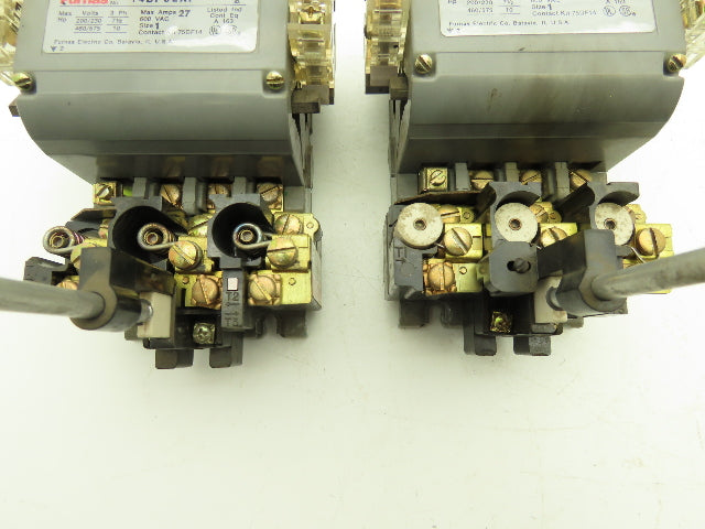 Furnas 14DP32AF NEMA Size 1 Motor Starter 27A 575VAC 10Hp Lot of 2