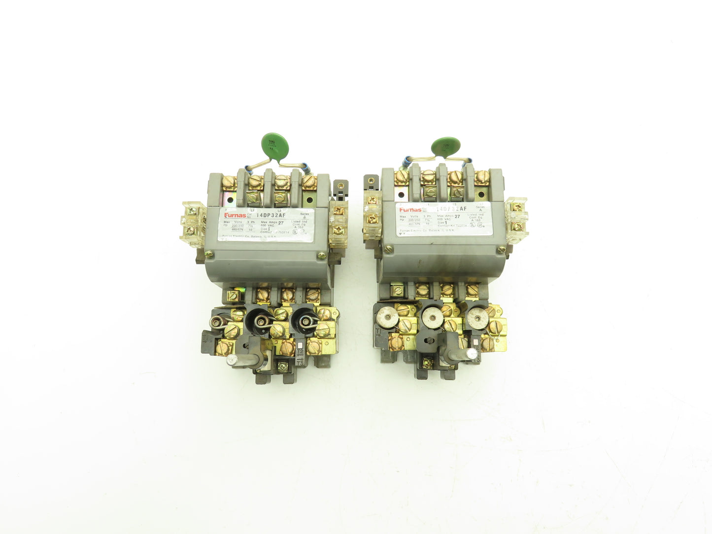 Furnas 14DP32AF NEMA Size 1 Motor Starter 27A 575VAC 10Hp Lot of 2