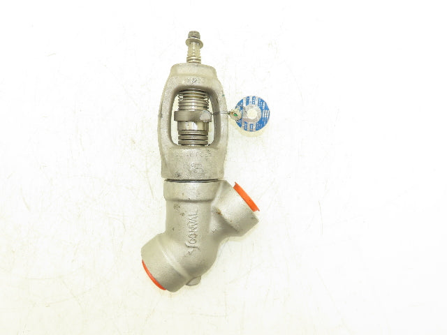 Conval Clampseal 13G2Q Globe Valve Y-Pattern Stop 1" Socket Weld 1500psi