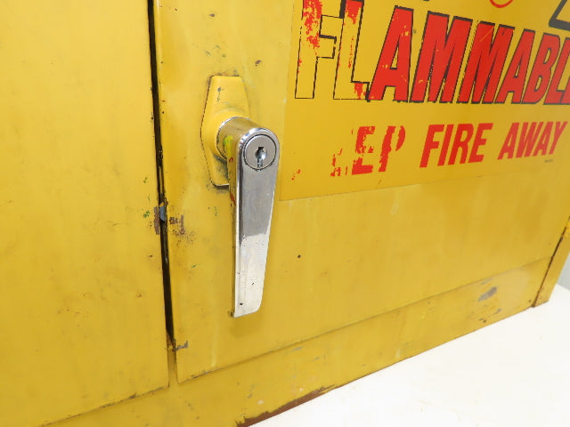 Justrite 25801 Yellow Flammable Safety Cabinet 12-1/2 Gallon Liquid Piggyback
