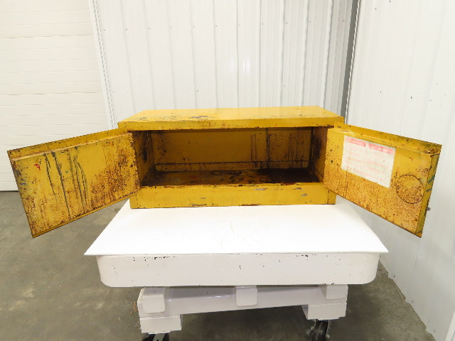 Justrite 25801 Yellow Flammable Safety Cabinet 12-1/2 Gallon Liquid Piggyback