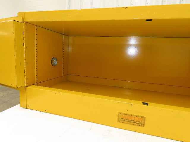 Justrite 25801 Yellow Flammable Safety Cabinet 12-1/2 Gallon Liquid Piggyback
