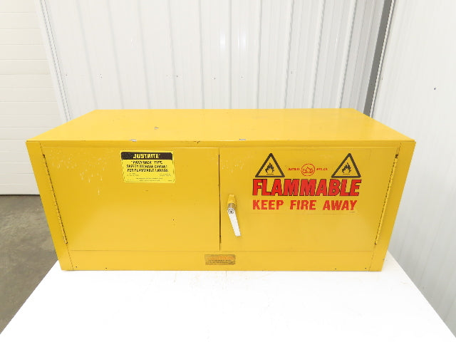 Justrite 25801 Yellow Flammable Safety Cabinet 12-1/2 Gallon Liquid Piggyback