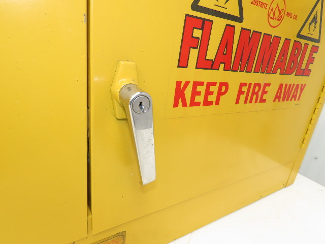 Justrite 25801 Yellow Flammable Safety Cabinet 12-1/2 Gallon Liquid Piggyback