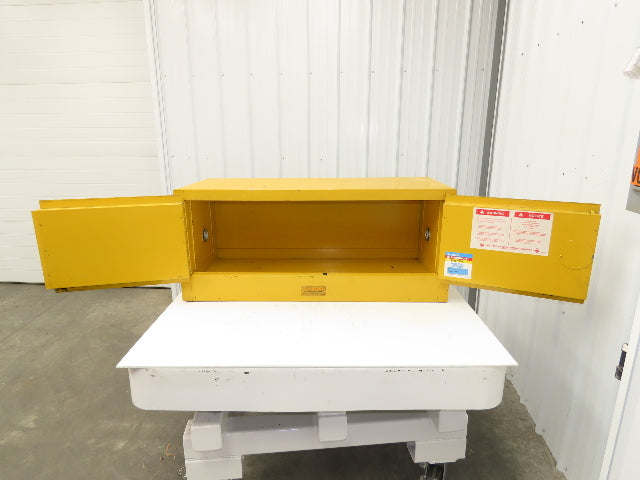 Justrite 25801 Yellow Flammable Safety Cabinet 12-1/2 Gallon Liquid Piggyback