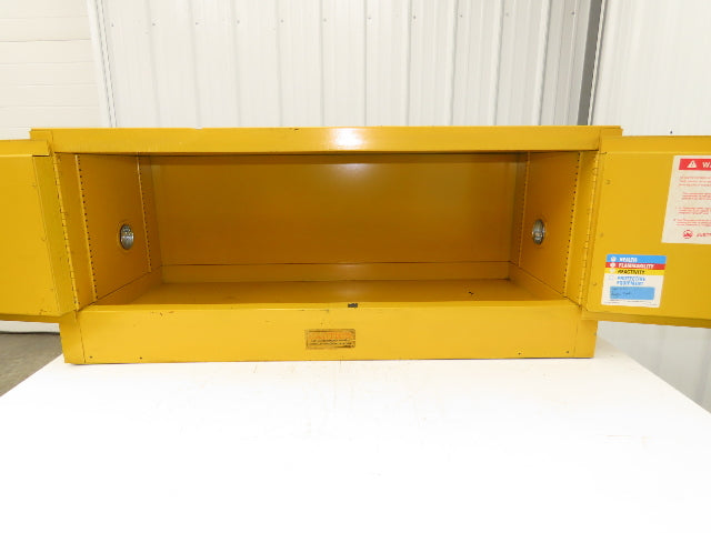 Justrite 25801 Yellow Flammable Safety Cabinet 12-1/2 Gallon Liquid Piggyback
