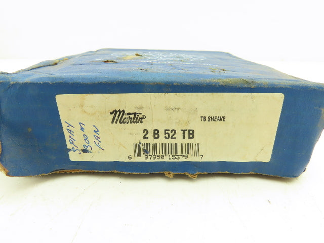 Martin 2B52TB 2-Groove Pulley Sheave A,B V-Belt 1610 QD Bushing