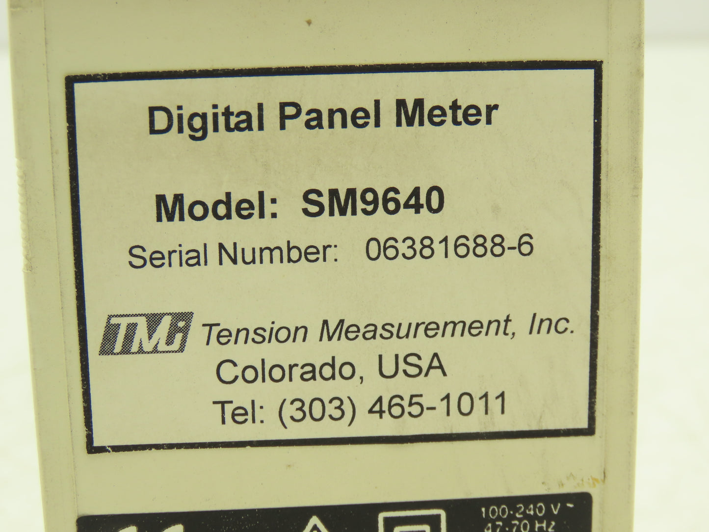 TMI SM9640A Tension Measurement Digital Panel Meter 100-240VAC