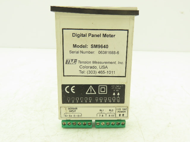 TMI SM9640A Tension Measurement Digital Panel Meter 100-240VAC
