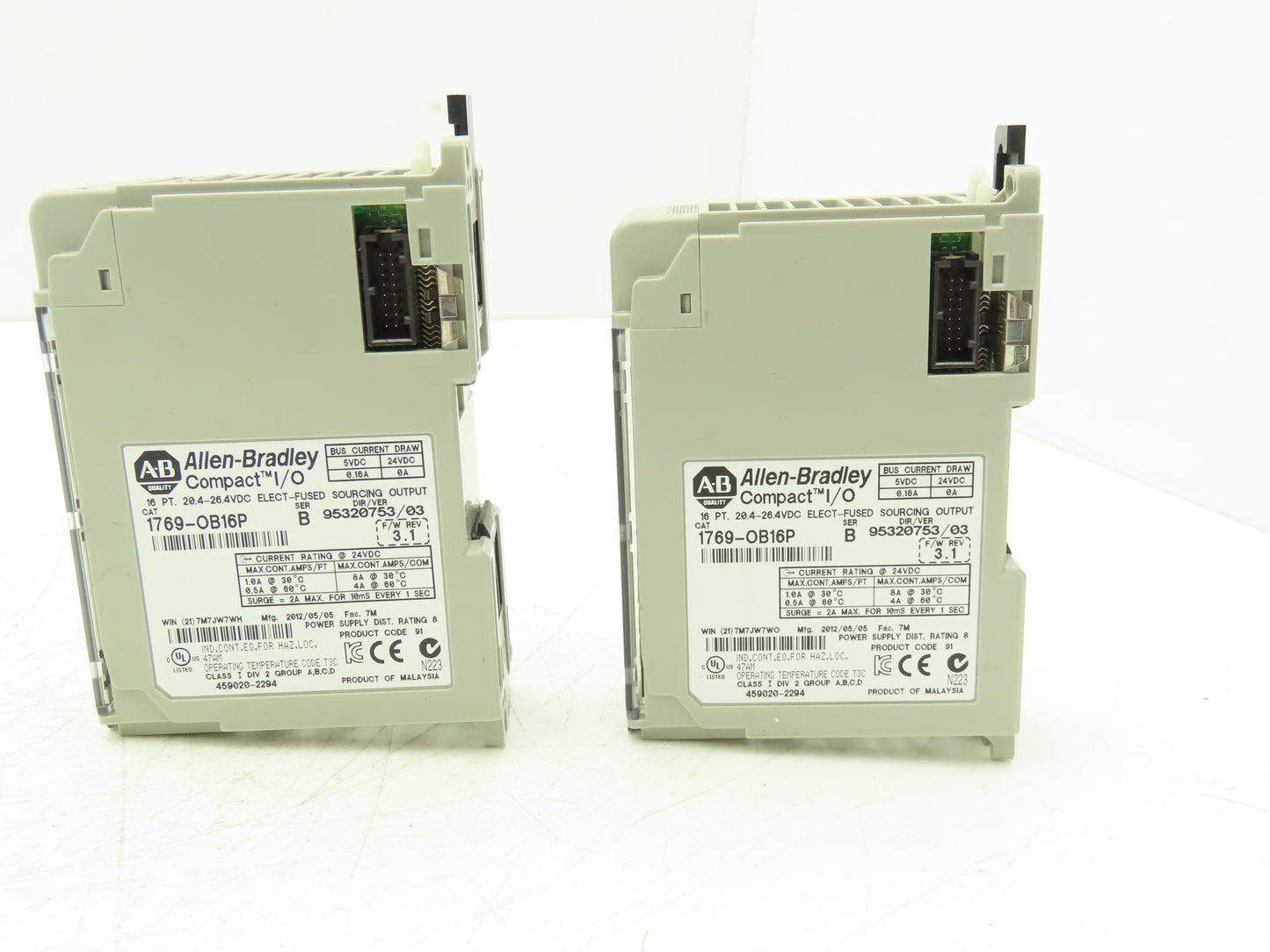 Allen Bradley 1769-OB16P MicroLogix Compact I/O Sourcing Output 16 Pt Lot of 2