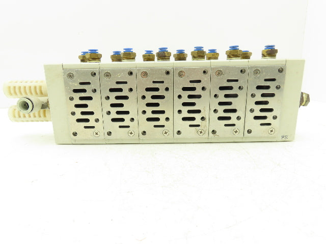 SMC VV712 Pneumatic Air Solenoid Manifold 6 Station Block PB12 Type