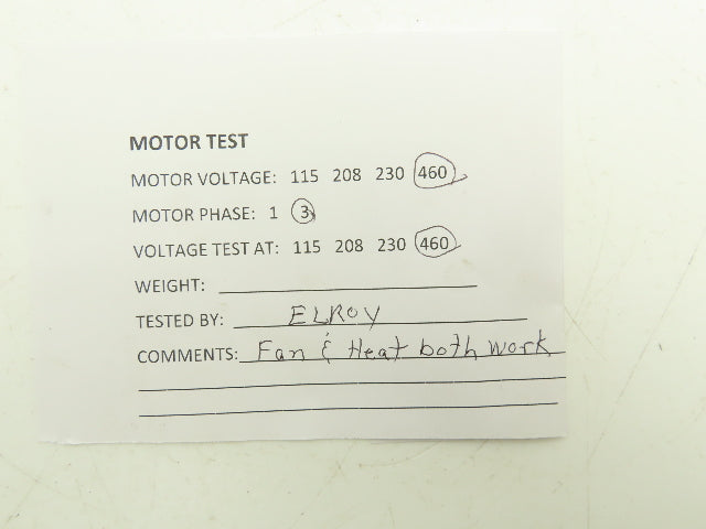 Karl Leister Vulcan S8K3 Electric Heater Hot Air Blower 10kw 460V 3PH 4" Dia