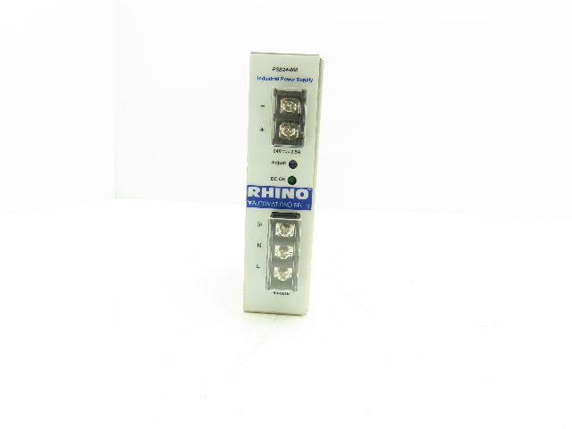 Rhino PSB24-060 Power Supply 24VDC 2.5A Output 100-240VAC 1Ph 1.5A Input