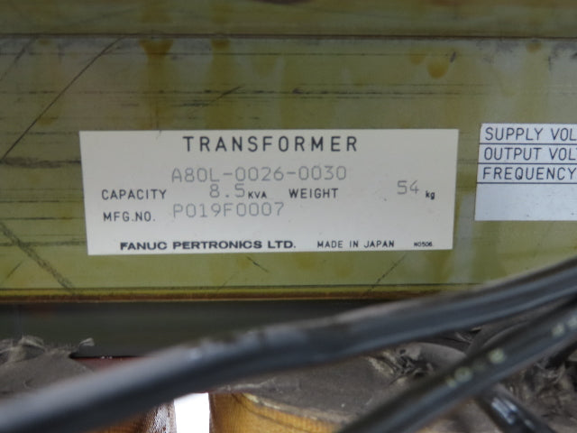 Fanuc A80L-0026-0030 Transformer 8.5kVA 3Ph HV 480/575V LV 200-230V