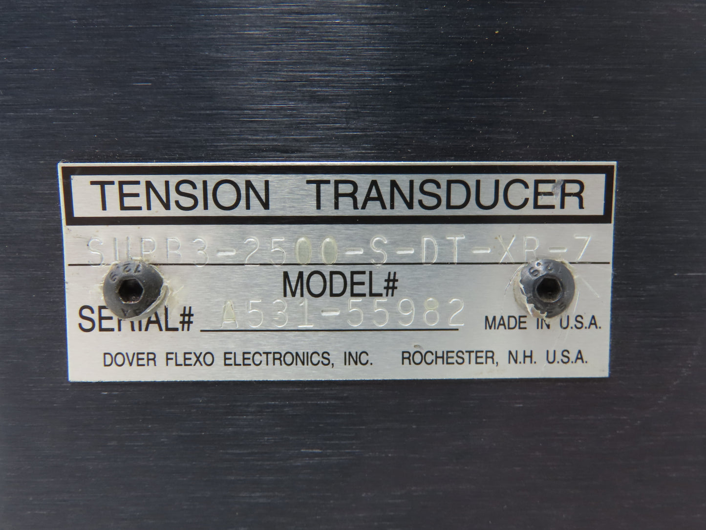 Dover Flexo SUPB3-2500-S-DT-XR-7 Tension Transducer 2500lbs Loadcell