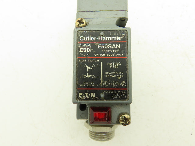 Cutler Hammer E50SAN Limit Switch w/E50DT3 Actuator Head 120VAC 1NO 1NC Lot of 4