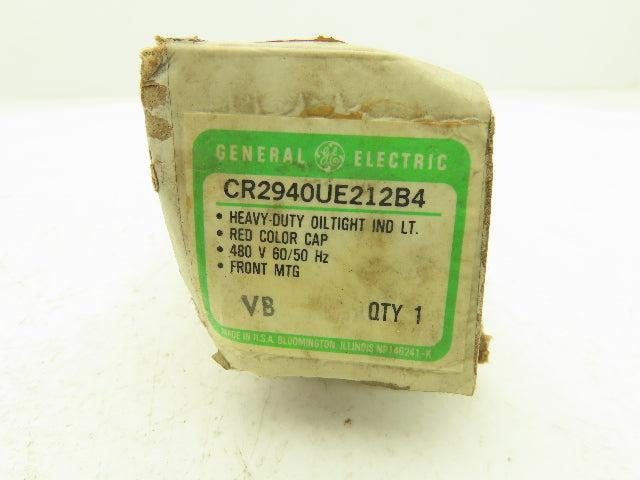 General Electric 468C452G4 Red Indicating Light 480V 30mm 7V Lamp VTG Lot of 2