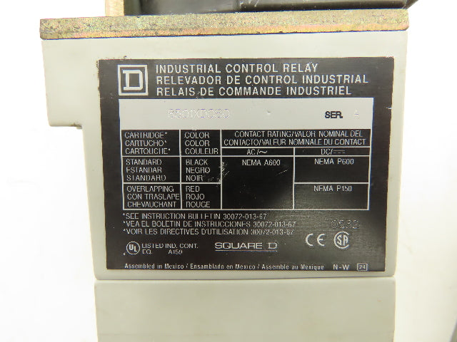 Square D 8501XD080 Industrial Control Relay 8 Pole 24vdc Coil Lot of 3