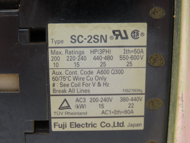 Yaskawa Electric JZRCR-XPU10C Contactor Motor Starter Assembly 25kW 3PH 660V