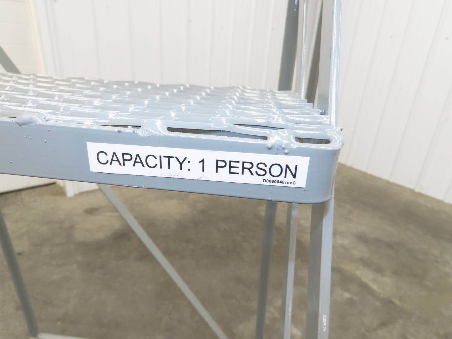 Uline H-84-110 Rolling Ladder 5 Step 10" Work Platform 50" Top Step 450lbs