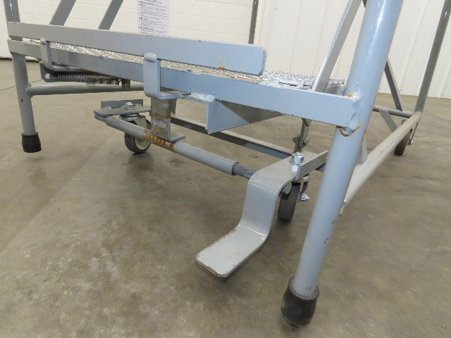 Uline H-84-110 Rolling Ladder 5 Step 10" Work Platform 50" Top Step 450lbs