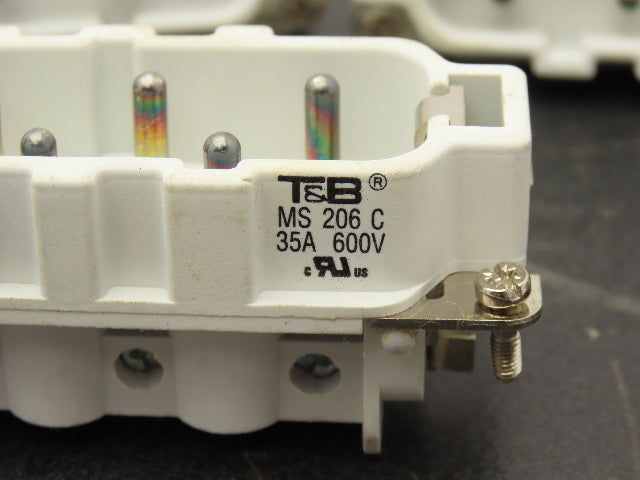 Thomas & Betts MS206C POS-E-KON Pin & Sleeve Male Plug Insert 35A 600V Lot of 5