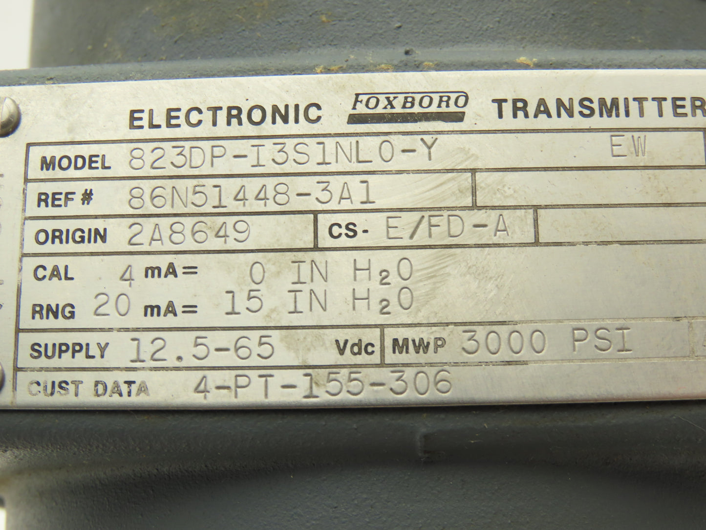 Foxboro 823DP-I3S1NL0-Y Electronic Pressure Transmitter 12.5-65VDC 3000PSI