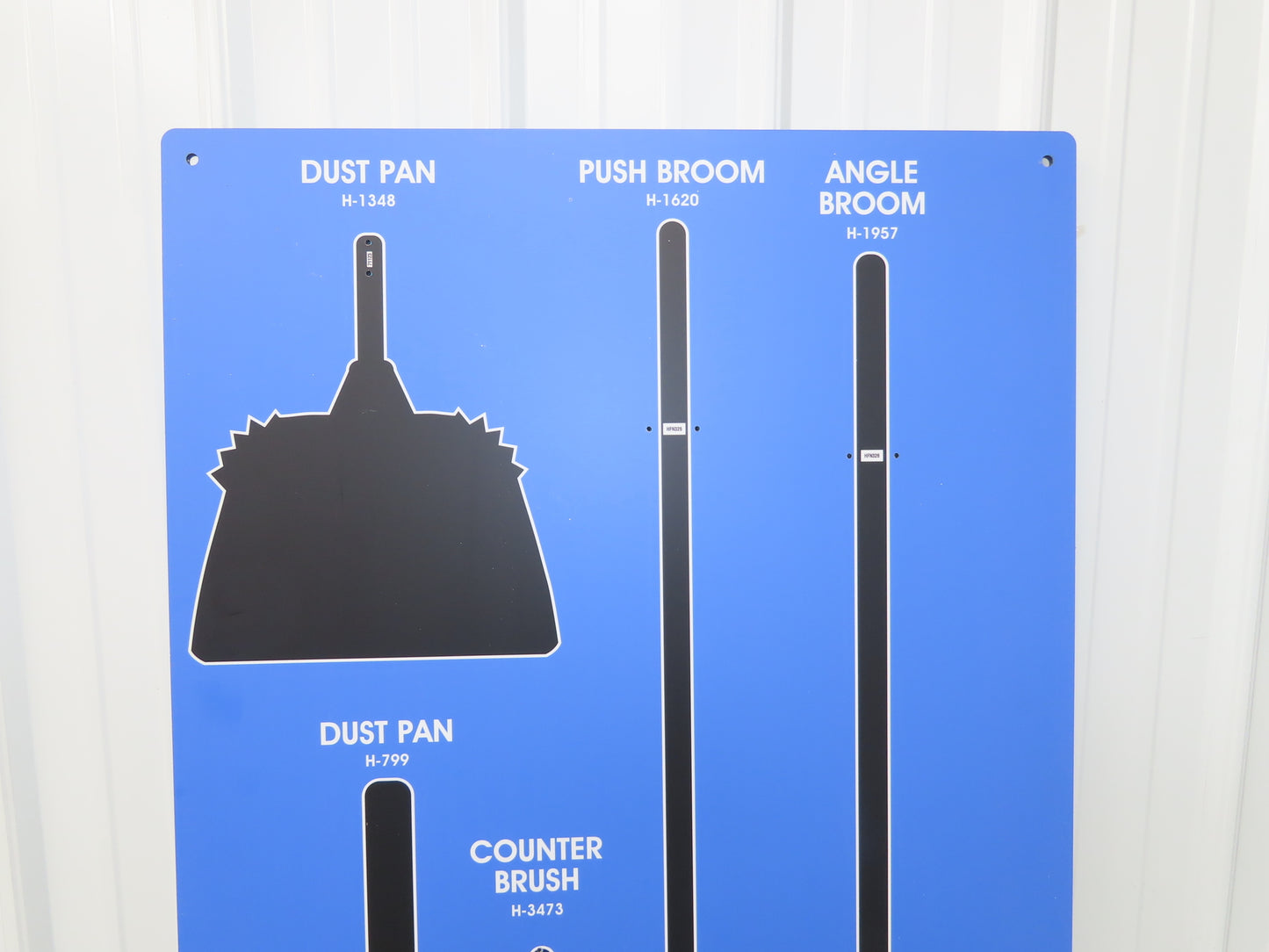 Uline H-8043BLU 5S Dry Zone Shadow Board Blue Broom Sweeper Janitorial