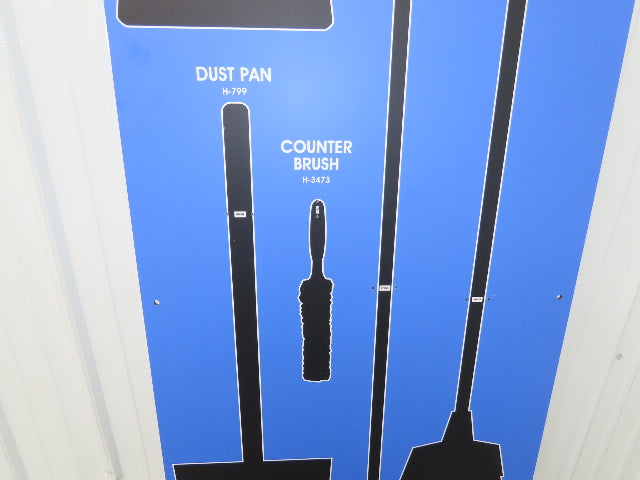 Uline H-8043BLU 5S Dry Zone Shadow Board Blue Broom Sweeper Janitorial