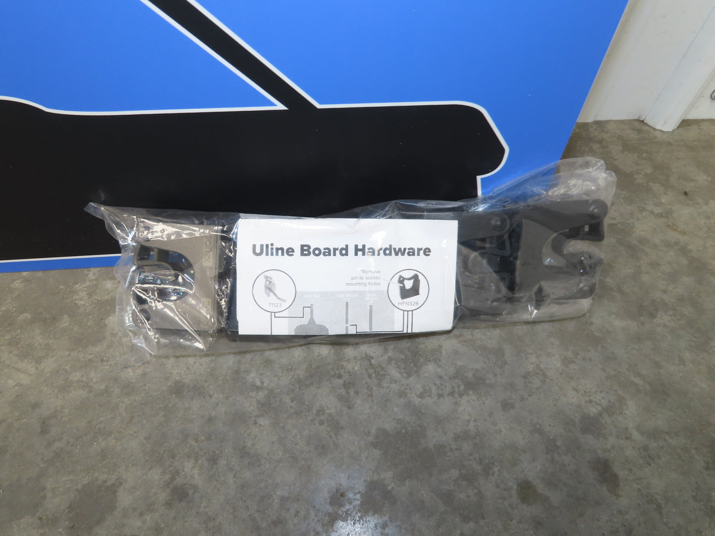 Uline H-8043BLU 5S Dry Zone Shadow Board Blue Broom Sweeper Janitorial