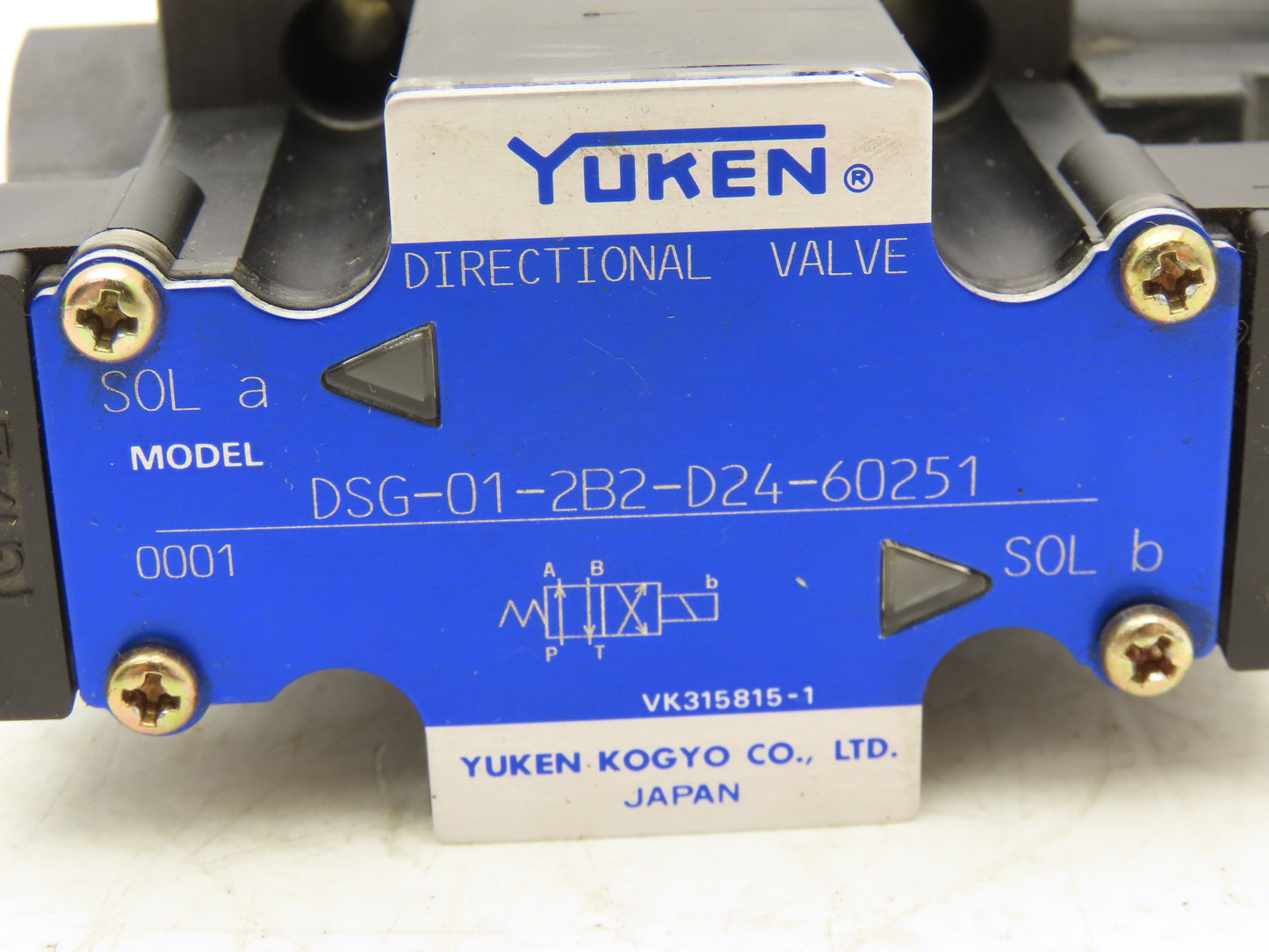 Yuken DSG-01-2B2-D24-60251 Hydraulic Directional Solenoid Valve 24VDC