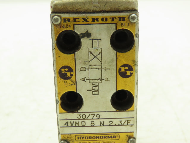 Rexroth HydroNorma 4WMD 5 N2.3/F Hydraulic Directional Valve Manual Rotary Knob