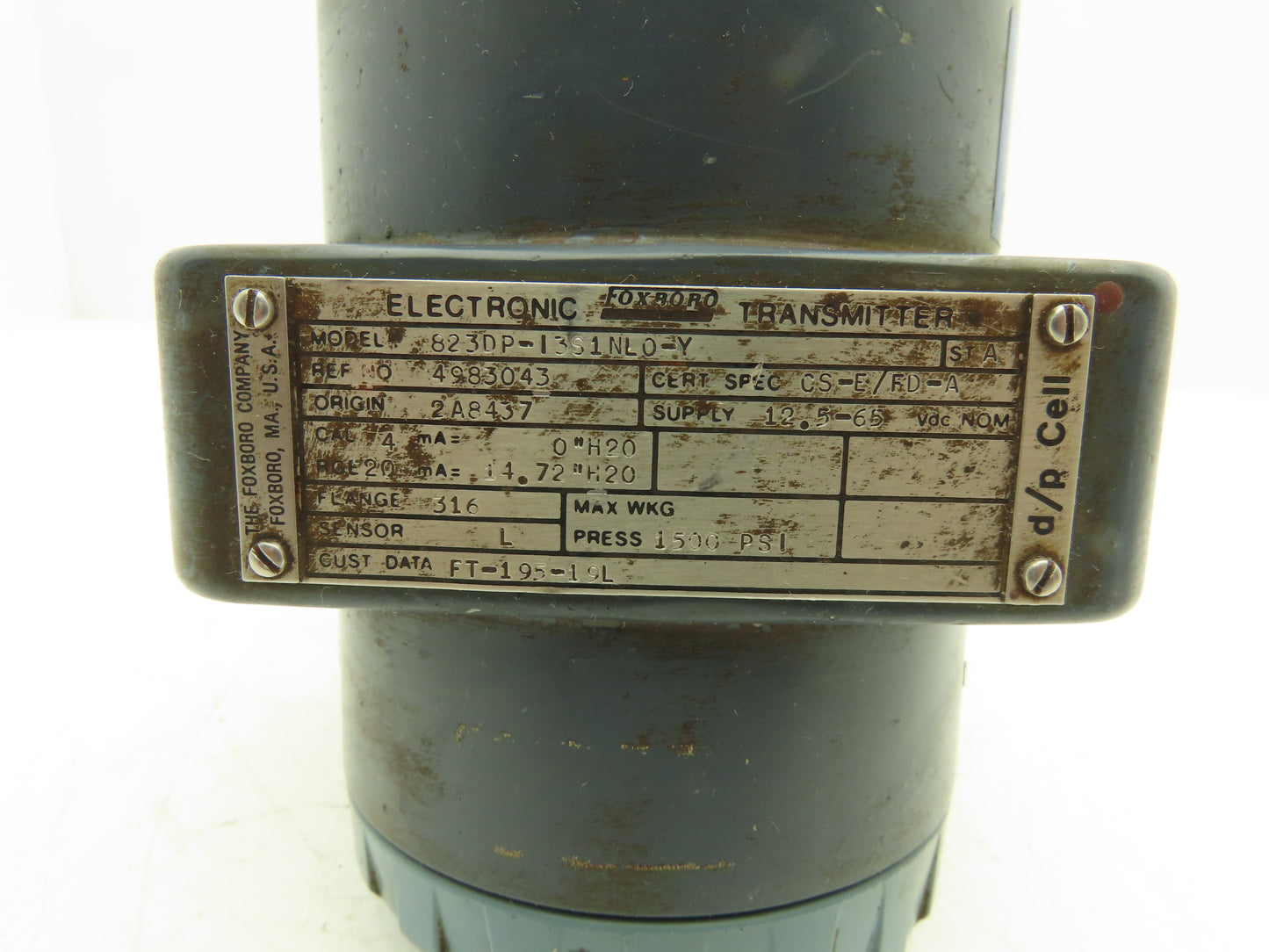 Foxboro 823DP-I3S1NL0-Y Electronic Pressure Transmitter 12.5-65VDC 1500PSI