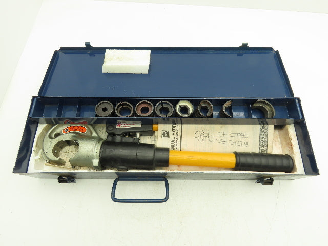 Thomas & Betts TBM12M 12 Ton Manual Hydraulic Crimper Head with 6 Complete Dies