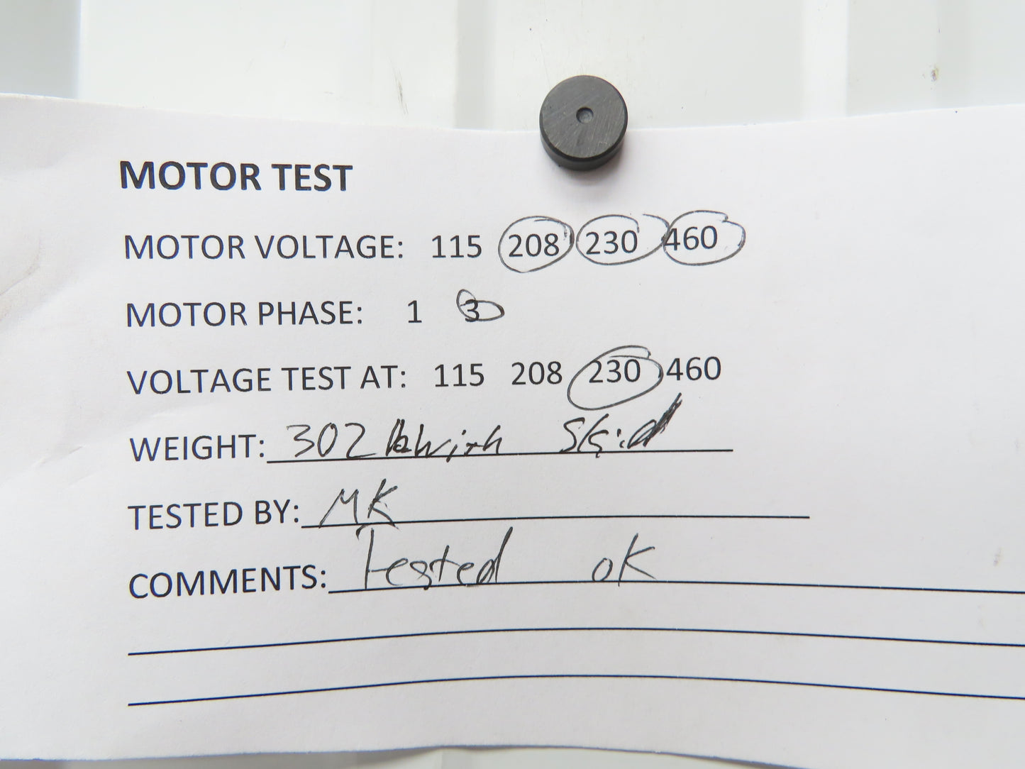 Hartzell 31B-24-900 Tubeaxial Fan 24" Belt Drive 3/4 Hp Motor 208-230/460V