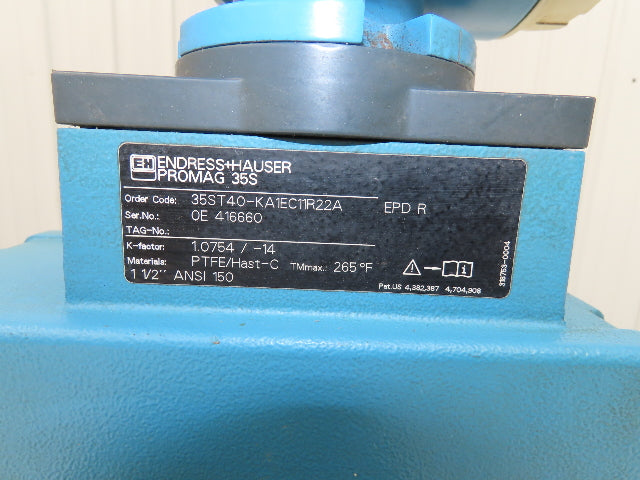 Endress+Hauser 35S Promag 1.5" Flow Tube Meter Transmitter 120VAC