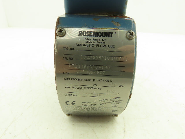 Foxboro 8711TSA010R1N0 Magnetic Flow Meter 1" Flow Tube 740PSI