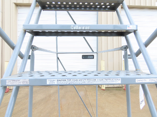 Cotterman Metal Rolling Ladder 12-Step 10'H Platform 24x7"Tread 162"H 32"W 450Lb