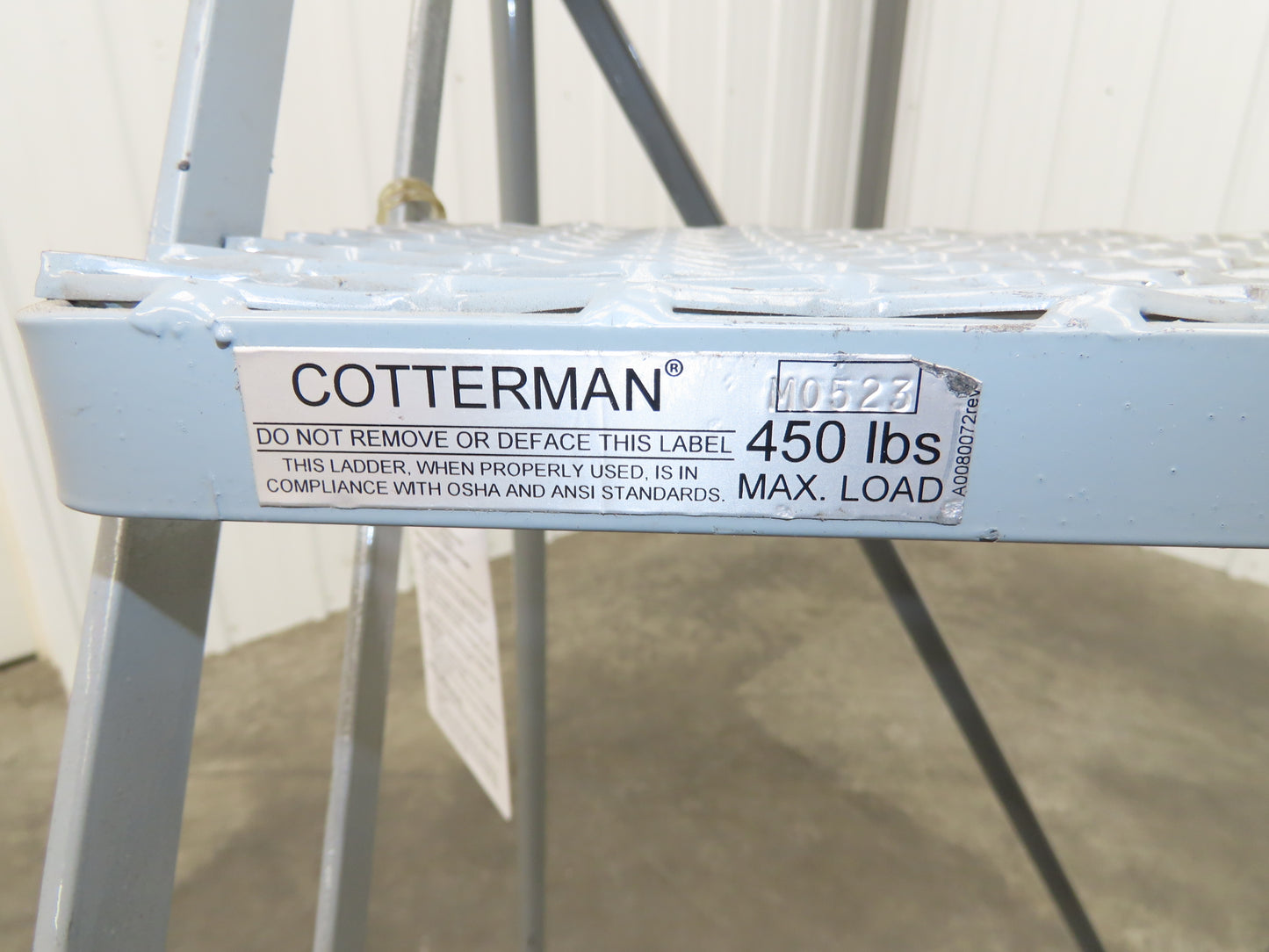 Cotterman Metal Rolling Ladder 5-Step 50"H Platform 24x7"Tread 80"H 30"W 450Lb