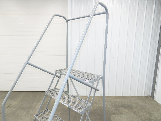 Cotterman Metal Rolling Ladder 5-Step 50"H Platform 24x7"Tread 80"H 30"W 450Lb