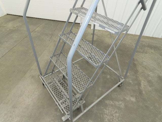 Cotterman Metal Rolling Ladder 5-Step 50"H Platform 24x7"Tread 80"H 30"W 450Lb