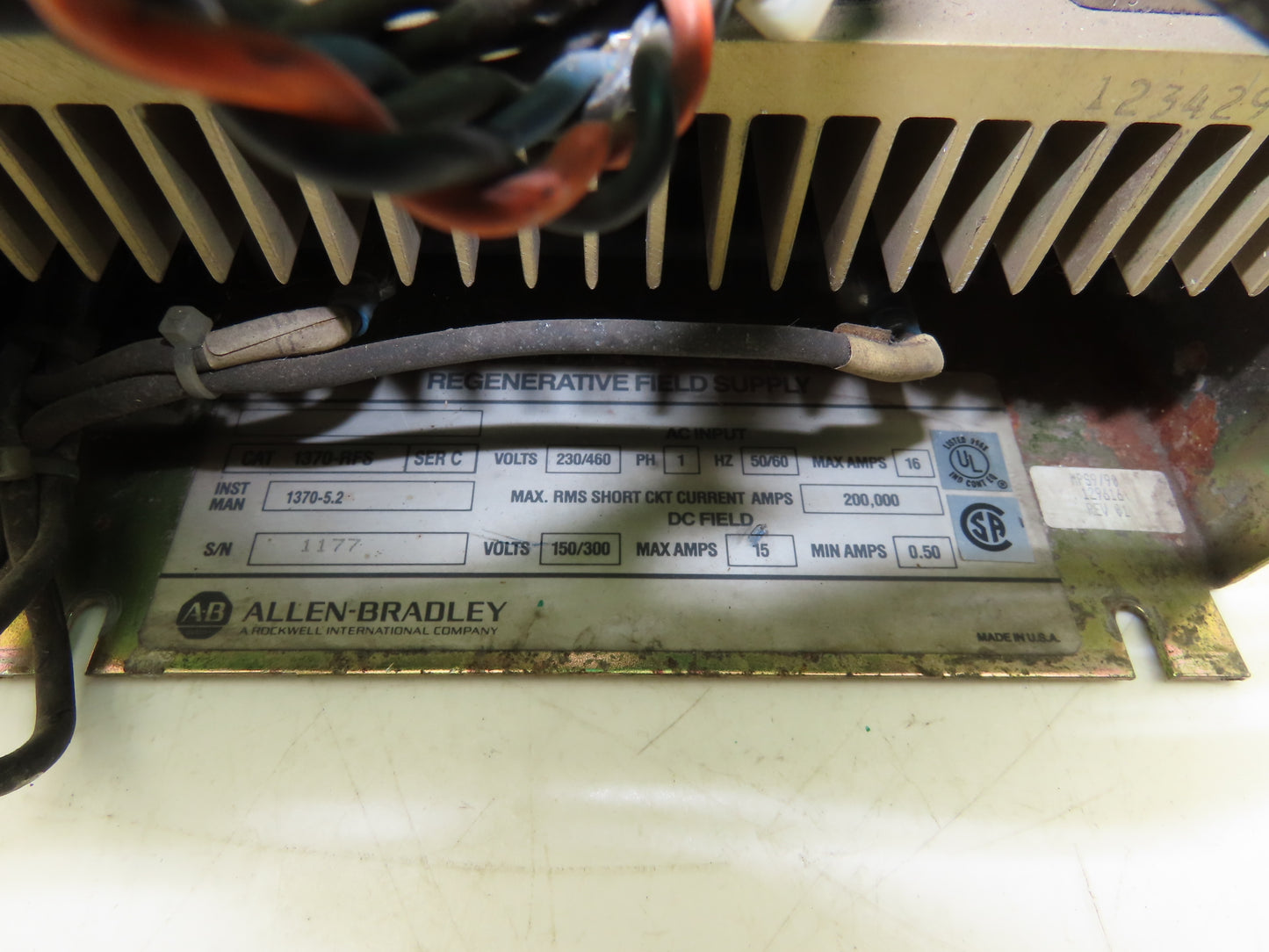Allen Bradley 1370-RFS Regenerative Field Supply 230/460VAC 1ph 16A 150/300VDC